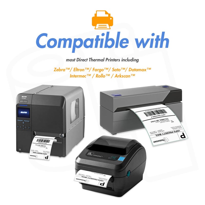 OfficeSmartLabels - 3" x 3" Direct Thermal Labels - Compatible with Zebra & Rollo Desktop Printers and More â€“ 1â€ Core, Permanent Adhesive & Perforated [500/Roll, 2000 Labels in 4 Rolls] - Image 3